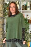 Tiby Funnel Neck Layering Top Leopard Khaki